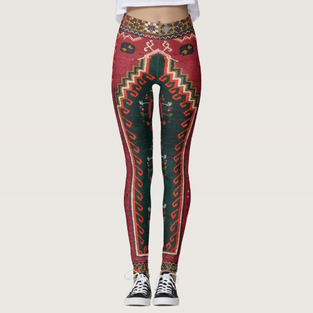 Beautiful Turkish antique rug  Leggings (Front)