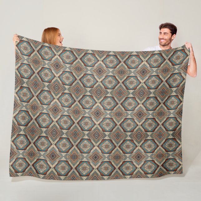 Beautiful Turkish Old Pattern Popular Collection Fleece Blanket (In Situ)