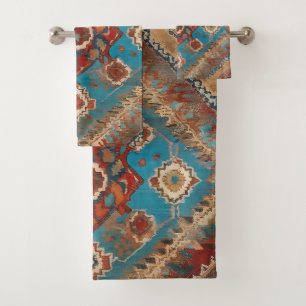 Beautiful Turkish Old Pattern Trendy Collection Bath Towel Set