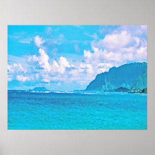 Beautiful Turquoise Ocean Waves Poster