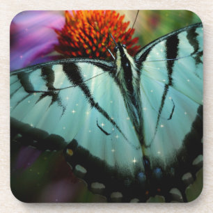 Beautiful Turquoise Swallowtail Butterfly Coaster