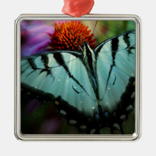 Beautiful Turquoise Swallowtail Butterfly Metal Tree Decoration