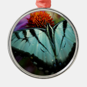 Beautiful Turquoise Swallowtail Butterfly Metal Tree Decoration