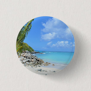 Beautiful Turquoise Tropical Beach 3 Cm Round Badge