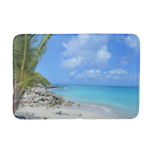 Beautiful Turquoise Tropical Beach Bath Mat