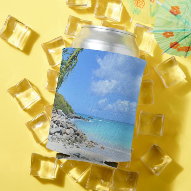 Beautiful Turquoise Tropical Beach Can Cooler (In Situ Summer)