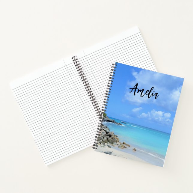 Beautiful Turquoise Tropical Beach Notebook (Inside)