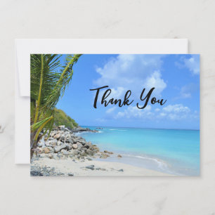 Beautiful Turquoise Tropical Beach Thank You Card