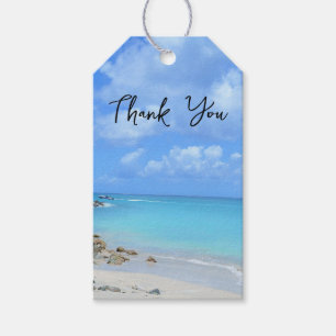Beautiful Turquoise Tropical Beach Thank You Gift Tags