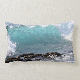 Beautiful Turquoise Wave Lumbar Pillow