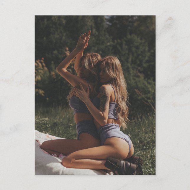 Beautiful Twins outdoor glamour model photography  Postcard (Front)