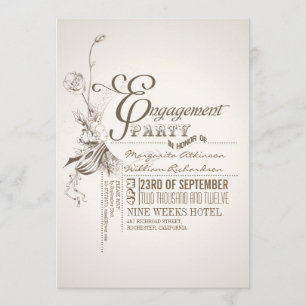 beautiful typography engagement party invitations