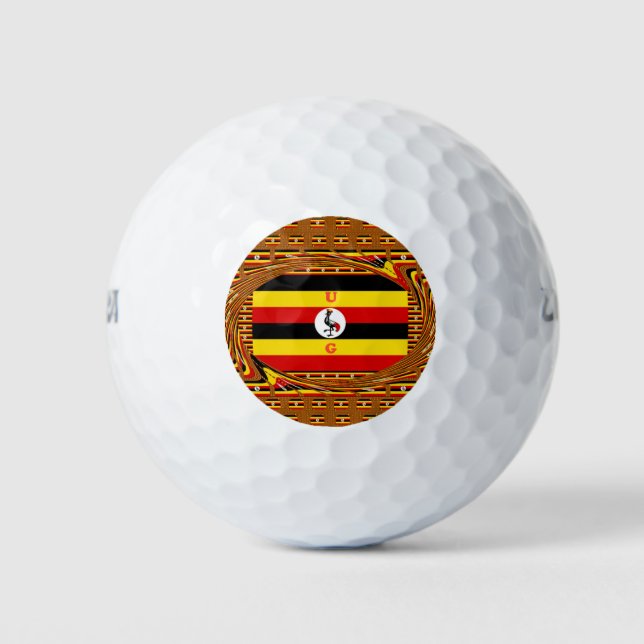 Beautiful UG colourful shade motif monogram Golf Balls (Front)