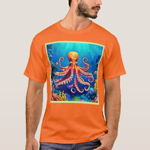 Beautiful Underwater Octopus Art T-Shirt