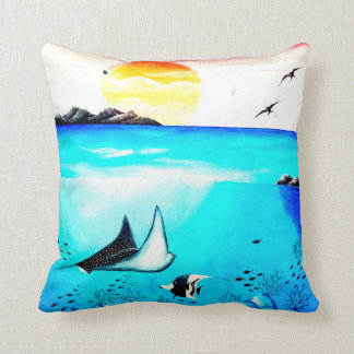 Beautiful Underwater Scene Painting Cushion