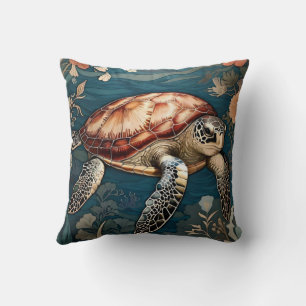 Beautiful Underwater Sea Turtle   Cushion