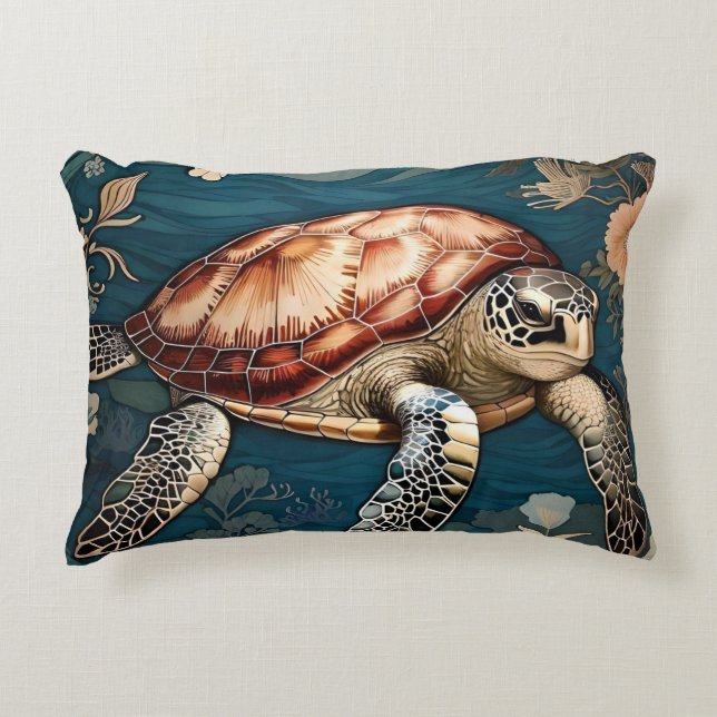 Beautiful Underwater Sea Turtle   Decorative Cushion (Front)