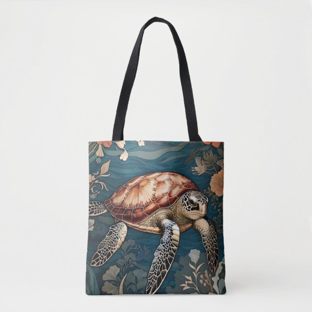 Beautiful Underwater Sea Turtle   Tote Bag (Front)