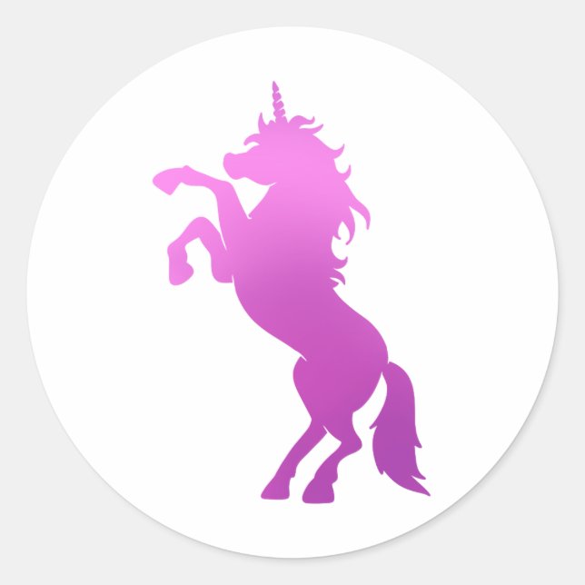 Beautiful unicorn - Choose background colour Classic Round Sticker (Front)