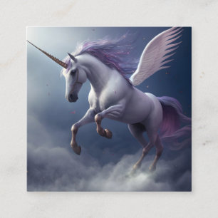 Beautiful Unicorn Colorful Background Square Business Card