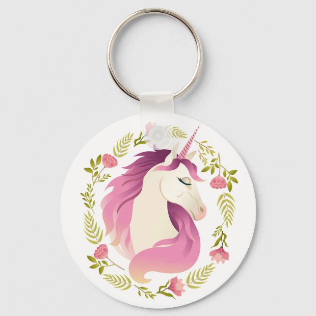 Beautiful Unicorn Key Ring (Front)