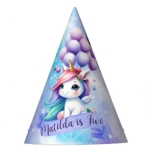 Beautiful Unicorn with Balloons Cone Party Hats