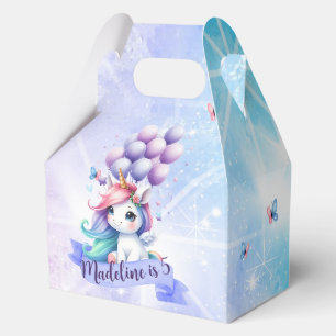 Beautiful Unicorn with Balloons Favor Box