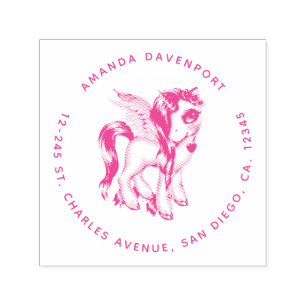 Beautiful Unicorn with Fancy Mane & Tail Self-inking Stamp