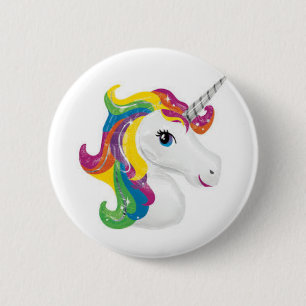 Beautiful Unicorn with Rainbow Colours almost Lisa 6 Cm Round Badge