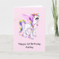 Beautiful Unicorn with Rainbow Mane Birthday