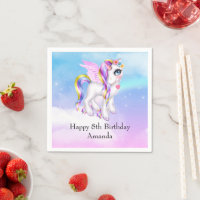 Beautiful Unicorn with Rainbow Mane Birthday