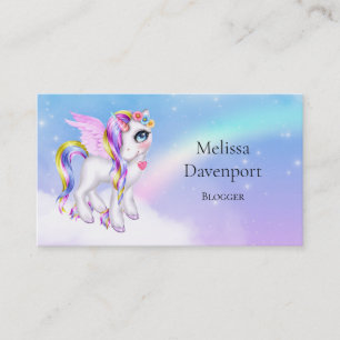 Beautiful Unicorn with Rainbow Mane Business Card