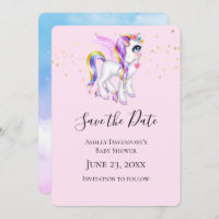 Beautiful Unicorn with Rainbow Mane Shower
