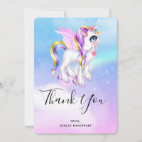 Beautiful Unicorn with Rainbow Mane