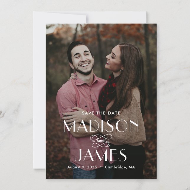Beautiful Union Editable Colour Save The Date Card (Front)