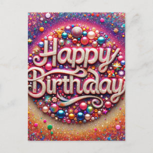 Beautiful Unique design birthday postcard