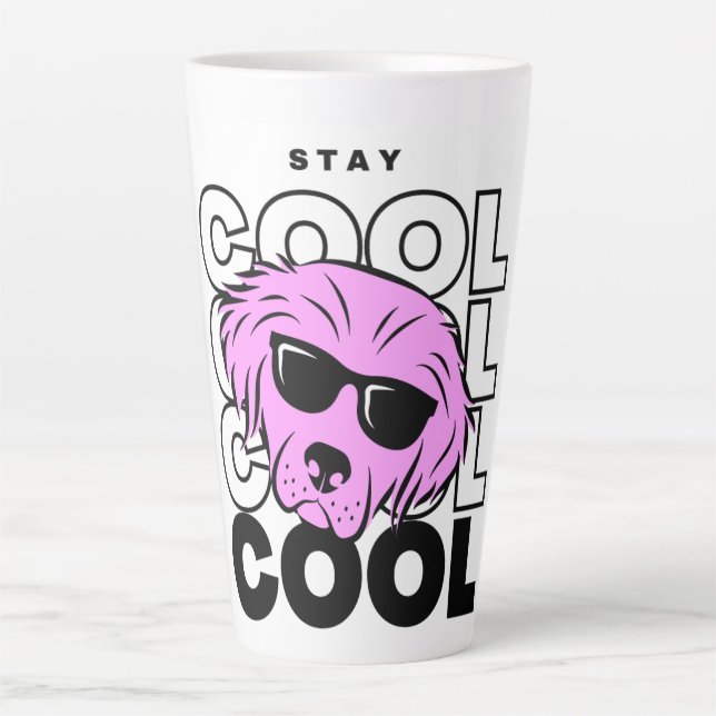 Beautiful Unique Pink Dog style Latte Mug (Front)