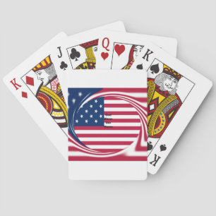 Beautiful USA Flag God Bless Our Home Playing Cards