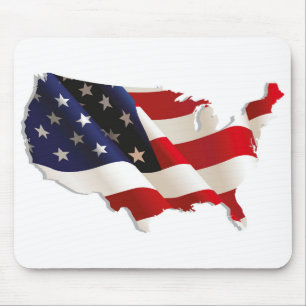 Beautiful USA Flag Map Mouse Mat
