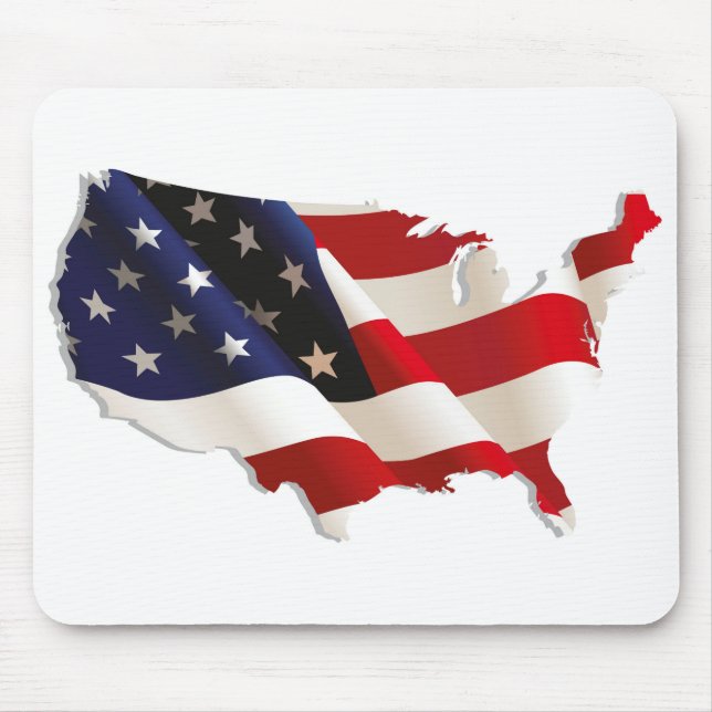 Beautiful USA Flag Map Mouse Mat (Front)