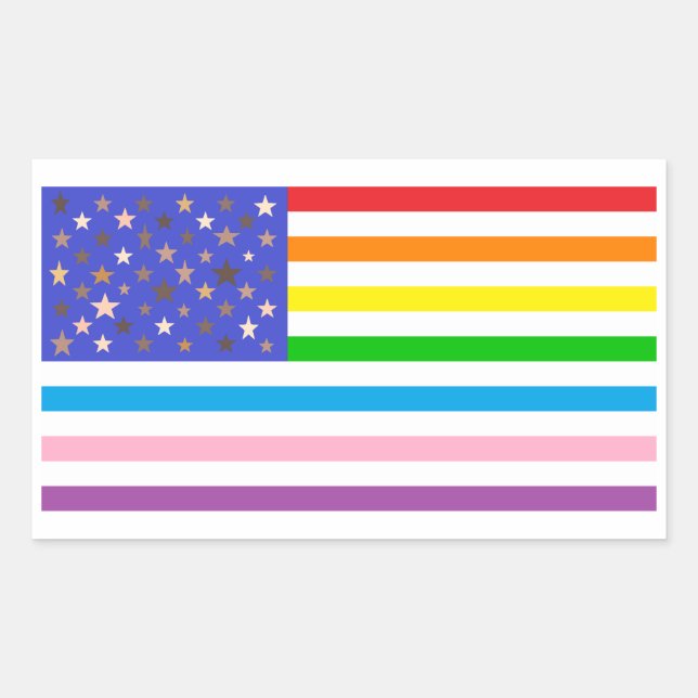 Beautiful USA Flag Rectangular Sticker (Front)