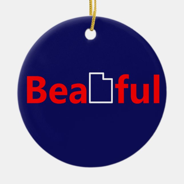 Beautiful Utah Ceramic Tree Decoration (Front)