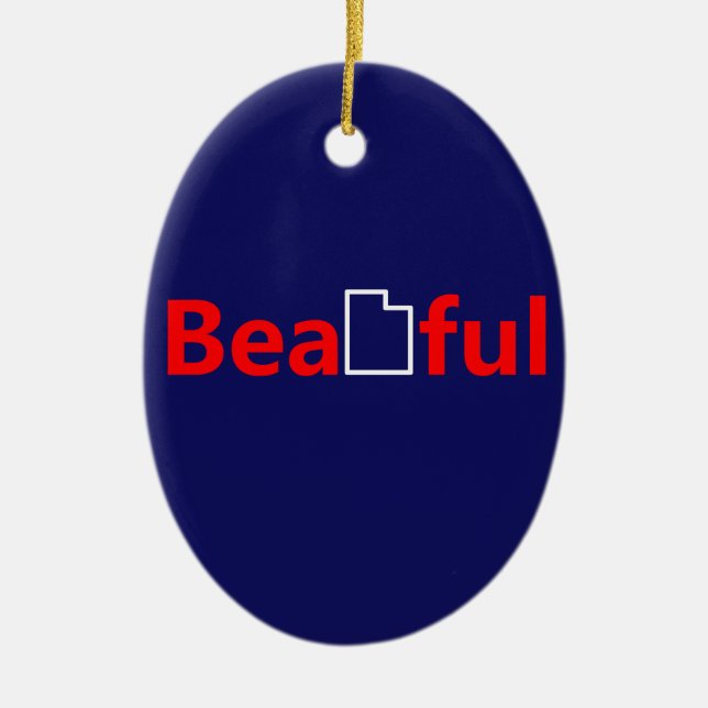 Beautiful Utah Ceramic Tree Decoration (Front)