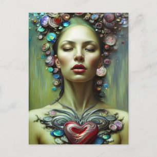 Beautiful Valentine Goddess of Love Postcard