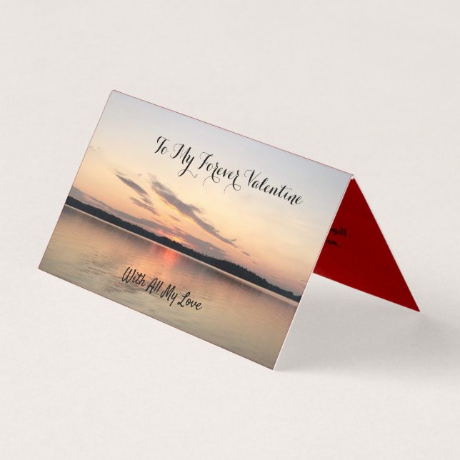 Beautiful Valentine's Card sunset over lake design (Front)