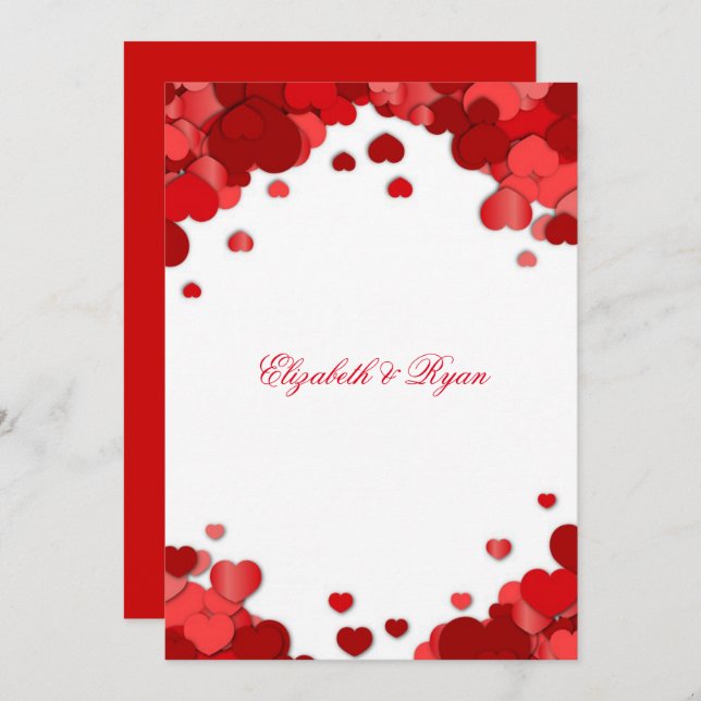 Beautiful, Valentine's Day, Wedding Invitation (Front/Back)