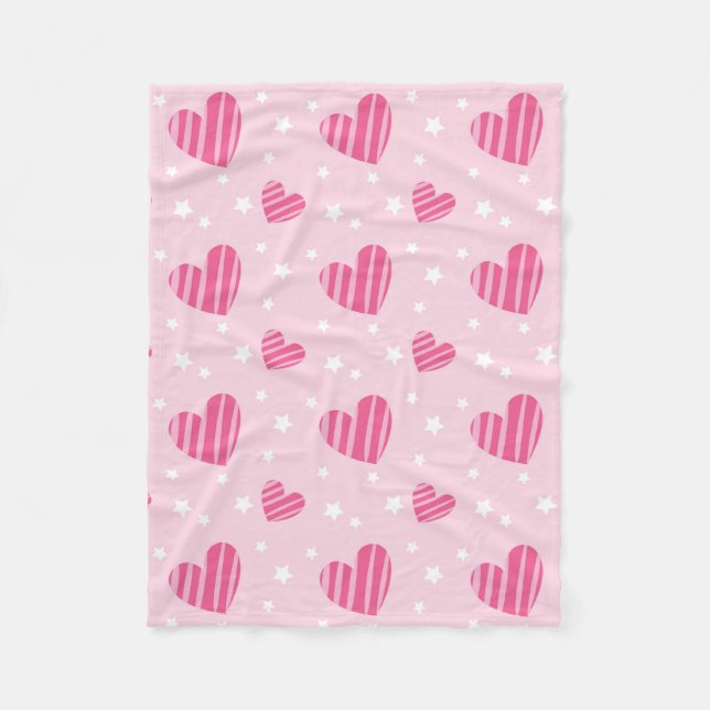 Beautiful Valentine's Heart Design  Fleece Blanket (Front)