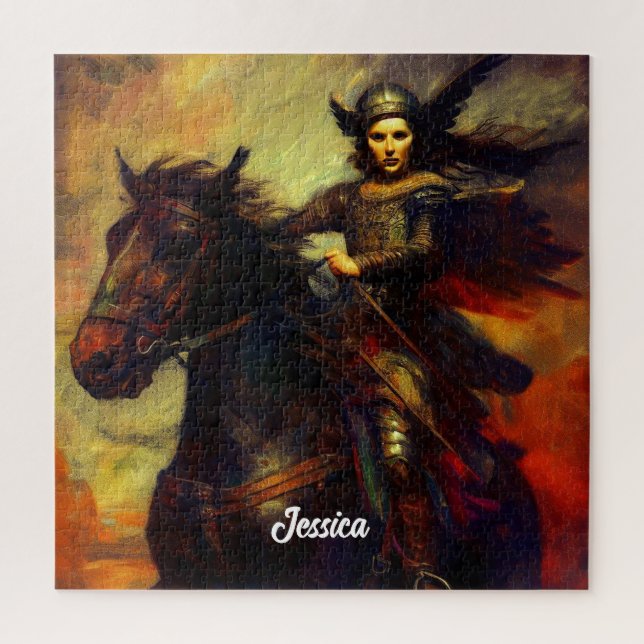 Beautiful Valkyrie on Horseback Jigsaw Puzzle (Vertical)