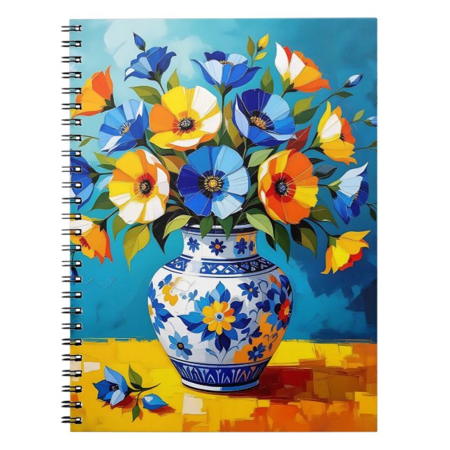 Beautiful Vase of Flowers  Notebook (Front)