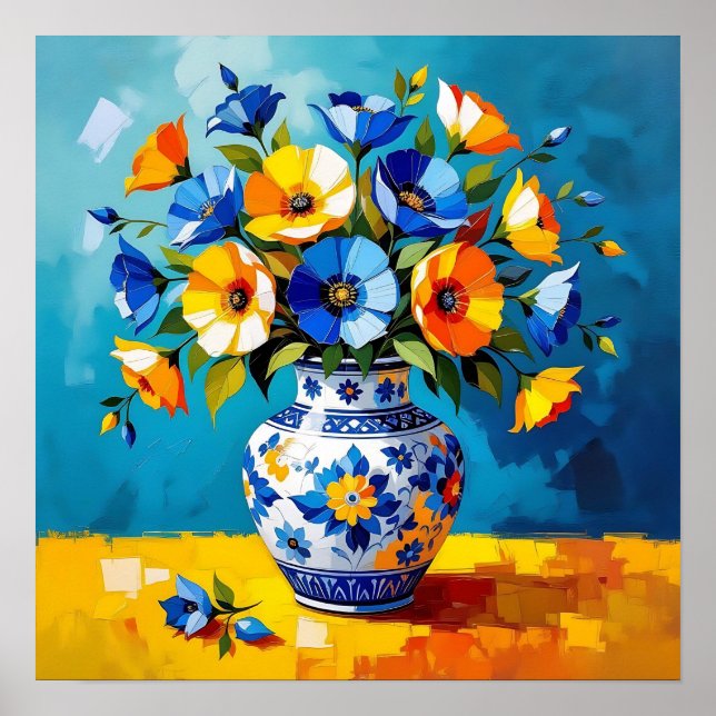 Beautiful Vase of Flowers  Poster (Front)